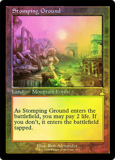 IMPORTABLE DUBAI-Stomping Ground (Retro Frame) Ravnica Remastered - Retro Frame Magic: The Gathering English Foil