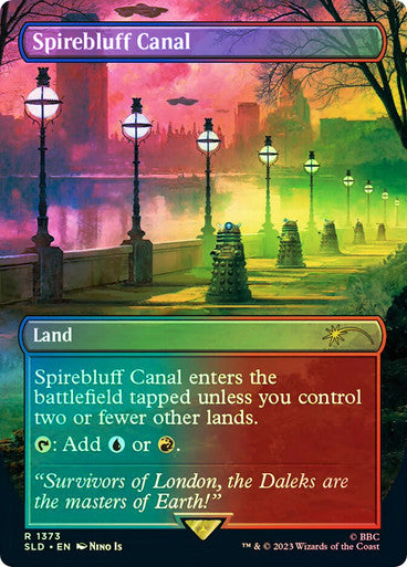 IMPORTABLE DUBAI-Spirebluff Canal (Doctor Who) (Secret Lair) (Borderless) Secret Lair Magic: The Gathering English Foil
