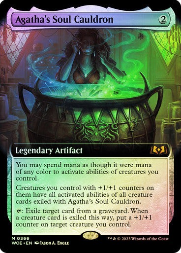 IMPORTABLE DUBAI-Agatha's Soul Cauldron (Extended Art) Wilds of Eldraine - Variants Magic: The Gathering English Foil