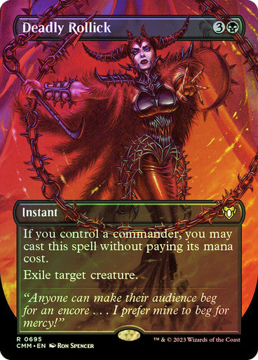 IMPORTABLE DUBAI-Deadly Rollick (Borderless) Commander Masters - Variants Magic: The Gathering English Foil