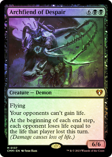 IMPORTABLE DUBAI-Archfiend of Despair Commander Masters Magic: The Gathering English Foil