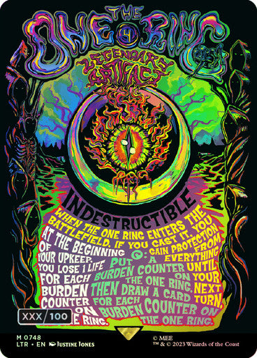 IMPORTABLE DUBAI-The One Ring (Borderless) (Serial Number) The Lord of the Rings - Serialized Magic: The Gathering English Foil