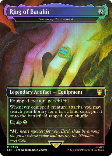IMPORTABLE DUBAI-Sword of the Animist (Ring of Barahir) (Borderless) The Lord of the Rings Commander - Variants Magic: The Gathering English Foil