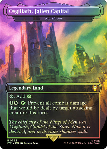 IMPORTABLE DUBAI-Kor Haven (Osgiliath, Fallen Capital) (Borderless) The Lord of the Rings Commander - Variants Magic: The Gathering English Foil