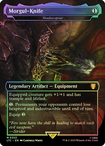 IMPORTABLE DUBAI-Shadowspear (Morgul-Knife) (Borderless) The Lord of the Rings Commander - Variants Magic: The Gathering English Foil