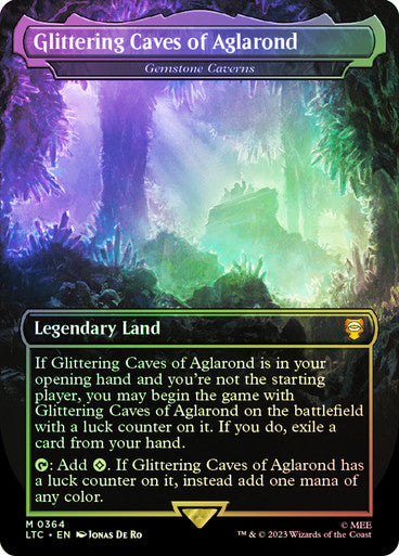 IMPORTABLE DUBAI-Gemstone Caverns (Glittering Caves of Aglarond) (Borderless) The Lord of the Rings Commander - Variants Magic: The Gathering English Foil