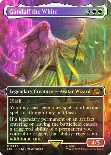 IMPORTABLE DUBAI-Gandalf the White (#442) (Borderless) The Lord of the Rings - Variants Magic: The Gathering English Foil