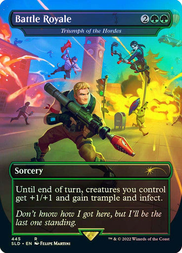 IMPORTABLE DUBAI-Triumph of the Hordes (Battle Royale) (Fortnite) (Secret Lair) (Borderless) Secret Lair Magic: The Gathering English Foil