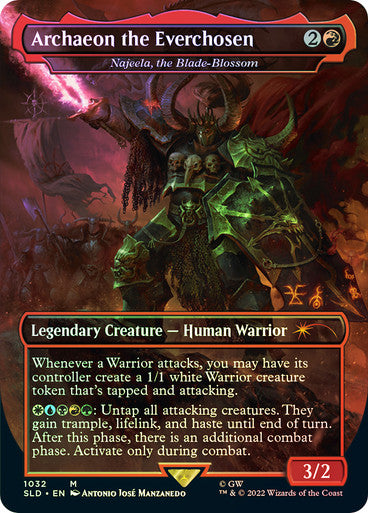 IMPORTABLE DUBAI-Najeela, the Blade-Blossom (Archaeon the Everchosen) (Warhammer 40,000) (Secret Lair) (#1032) (Borderless) Secret Lair Magic: The Gathering English Foil