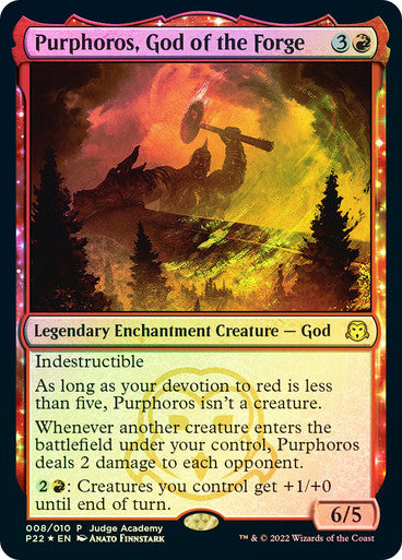 IMPORTABLE DUBAI-Purphoros, God of the Forge (Judge) Promo: General Foil English Magic: The Gathering