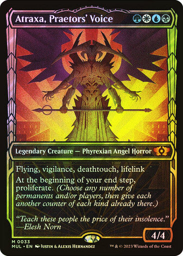 IMPORTABLE DUBAI-Atraxa, Praetors' Voice (Showcase) Multiverse Legends Foil English Magic: The Gathering