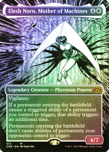 IMPORTABLE DUBAI-Elesh Norn, Mother of Machines (#415) (Borderless) Phyrexia: All Will Be One - Variants Foil English Magic: The Gathering
