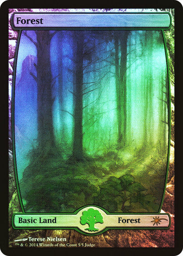IMPORTABLE DUBAI-Forest (Judge) (#005) (Full Art) Promo: General Foil English Magic: The Gathering
