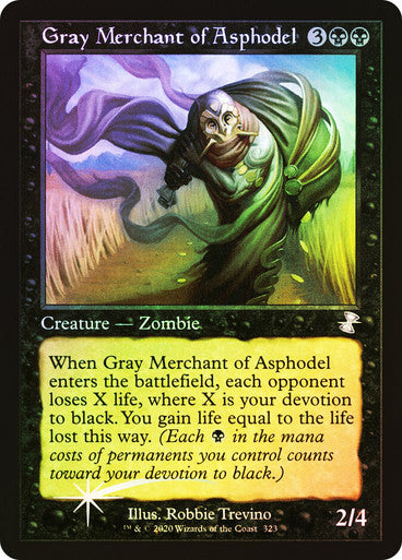IMPORTABLE DUBAI-Gray Merchant of Asphodel Time Spiral Remastered Foil Retro English Magic: The Gathering