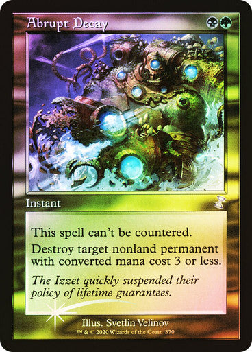 IMPORTABLE DUBAI-Abrupt Decay Time Spiral Remastered Foil Retro English Magic: The Gathering