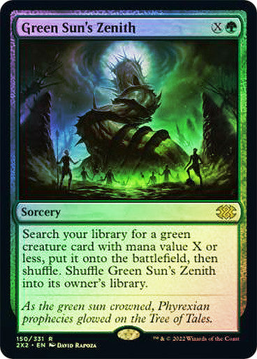 IMPORTABLE DUBAI-Green Sun's Zenith Double Masters 2022 Foil English Magic: The Gathering