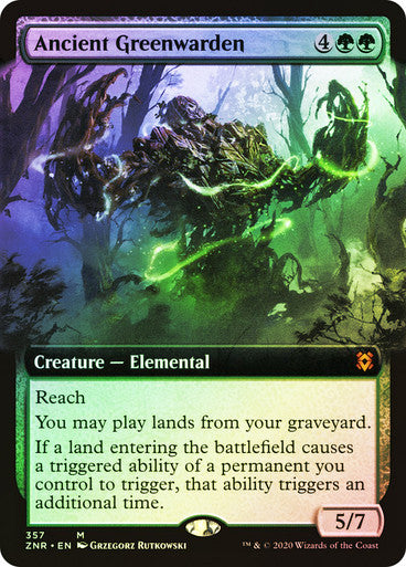 IMPORTABLE DUBAI-Ancient Greenwarden Zendikar Rising Foil Extended Art English Magic: The Gathering