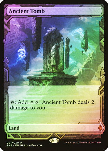 IMPORTABLE DUBAI-Ancient Tomb Zendikar Rising Expeditions Foil English Magic: The Gathering