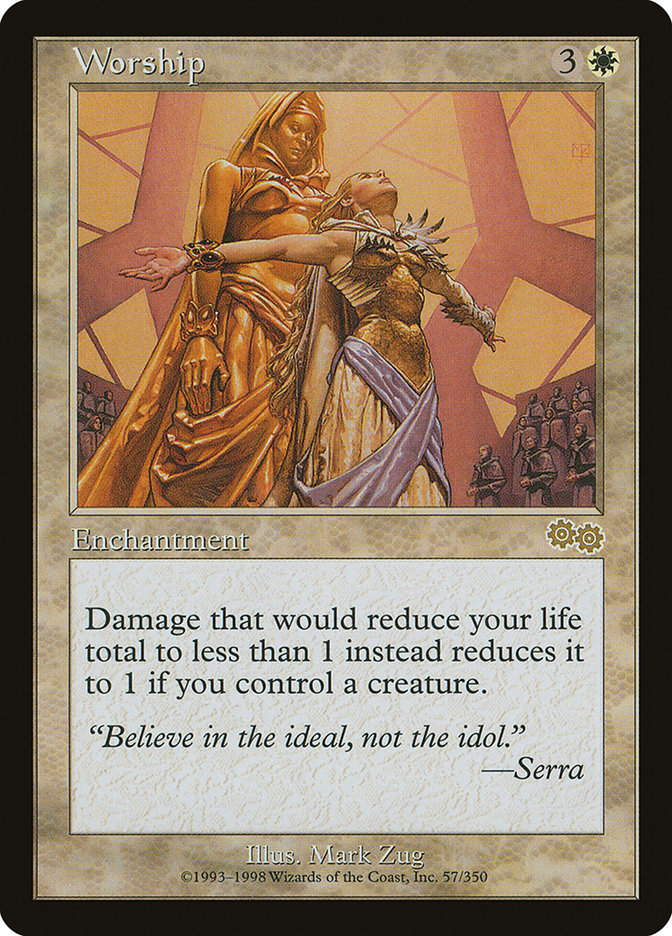 IMPORTABLE DUBAI-Worship Urza's Saga (USG) #57 · Rare · English · Nonfoil