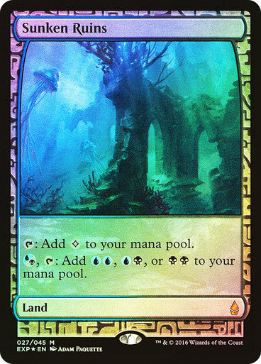 IMPORTABLE DUBAI-Sunken Ruins Zendikar Expeditions Foil Full Art English Magic: The Gathering