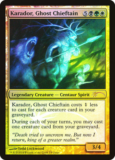 IMPORTABLE DUBAI-Karador, Ghost Chieftain (Judge) Promo Foil Default English Magic: The Gathering