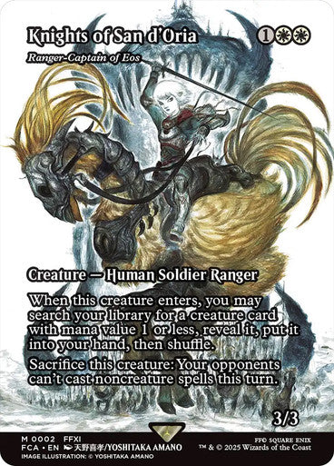 IMPORTABLE DUBAI-Ranger-Captain of Eos (Knights of San d'Oria) FINAL FANTASY Through the Ages Non-foil Borderless English Magic: The Gathering