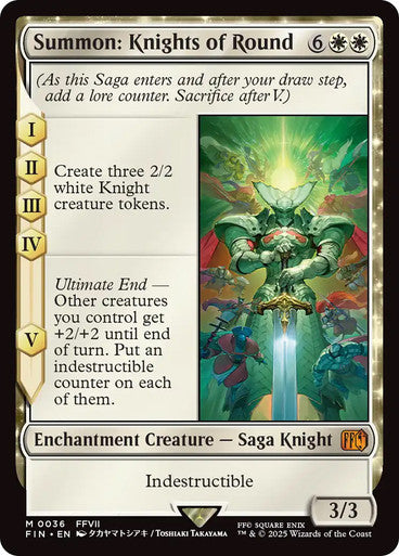 IMPORTABLE DUBAI-Summon: Knights of Round FINAL FANTASY Non-foil Default English Magic: The Gathering