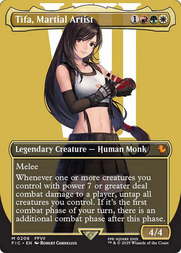 IMPORTABLE DUBAI-Tifa, Martial Artist (#206) FINAL FANTASY Commander Non-foil Borderless English Magic: The Gathering
