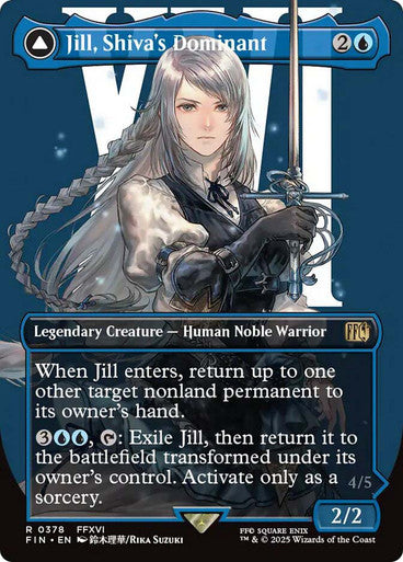 IMPORTABLE DUBAI-Jill, Shiva's Dominant // Shiva, Warden of Ice (#378) FINAL FANTASY Non-foil Borderless English Magic: The Gathering