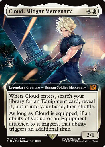 IMPORTABLE DUBAI-Cloud, Midgar Mercenary (#427) FINAL FANTASY Non-foil Extended Art English Magic: The Gathering