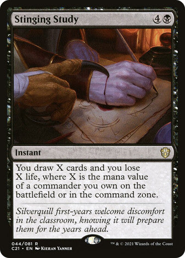 IMPORTABLE DUBAI-Stinging Study Commander 2021 Non-foil Default English Magic: The Gathering