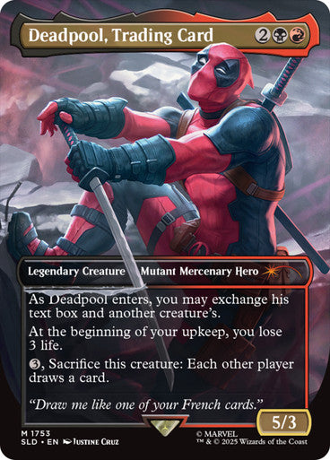 IMPORTABLE DUBAI-Deadpool, Trading Card (Marvel) Secret Lair Drop Non-foil Borderless English Magic: The Gathering