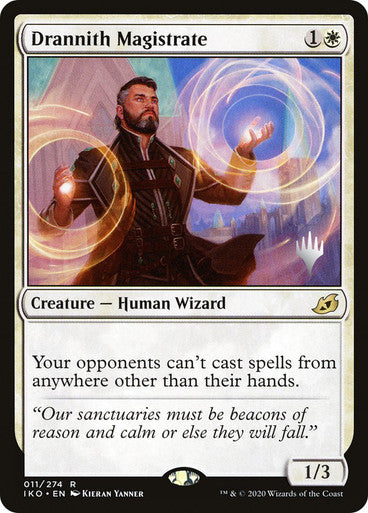 IMPORTABLE DUBAI-Drannith Magistrate (Promo Pack) (Ikoria: Lair of Behemoths) Promo Non-foil Default English Magic: The Gathering