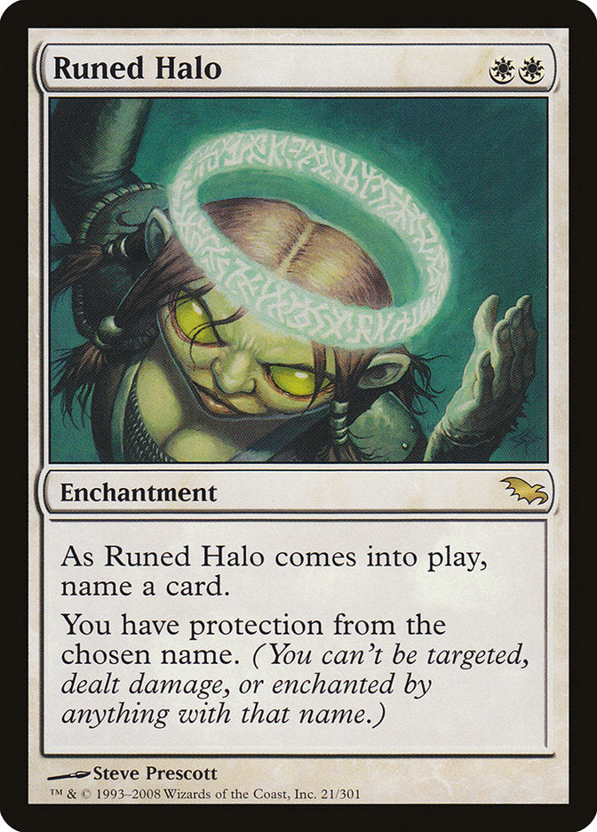 IMPORTABLE DUBAI-Runed Halo Shadowmoor (SHM) #21 · Rare · English · Nonfoil/Foil