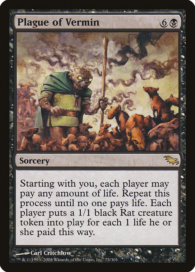 IMPORTABLE DUBAI-Plague of Vermin Shadowmoor (SHM) #73 · Rare · English · Nonfoil/Foil