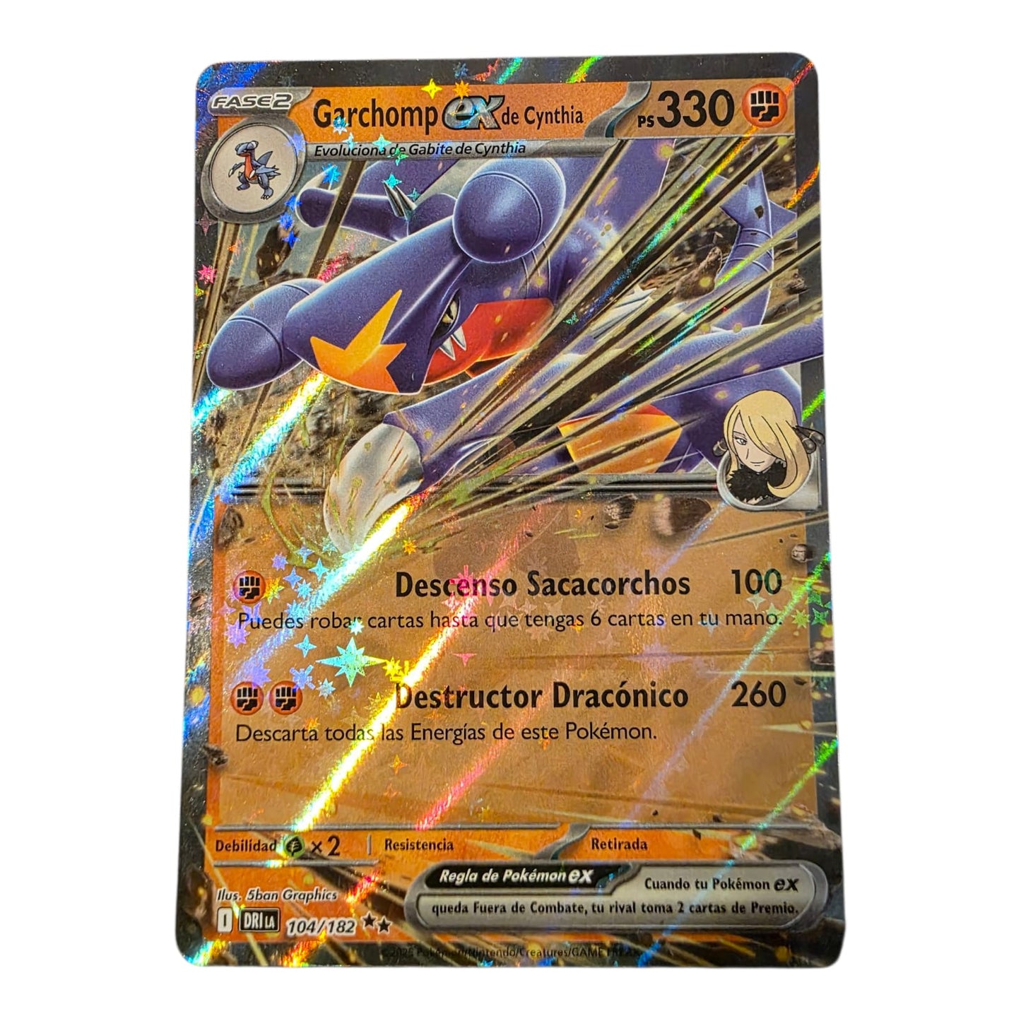 Garchomp EX 104/182 – Scarlet & Violet: Destined Rivals – Double Rare 2 Estrellas – Español – Near Mint
