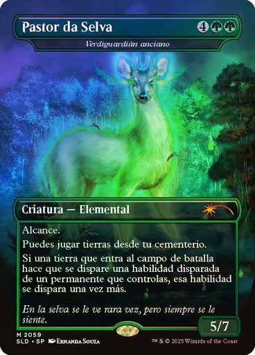 IMPORTABLE DUBAI-Ancient Greenwarden (Pastor da Selva) (Secret Lair) (#2059) (Borderless) Secret Lair Magic: The Gathering Spanish Foil