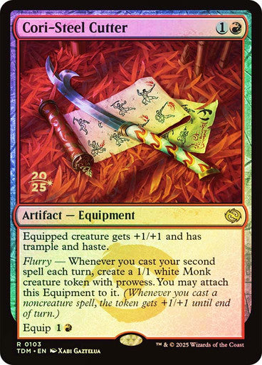 IMPORTABLE DUBAI-Cori-Steel Cutter (Prerelease) (Tarkir: Dragonstorm) Promo: Date Stamped Magic: The Gathering English Foil