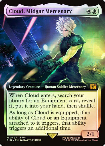 IMPORTABLE DUBAI-Cloud, Midgar Mercenary (#427) (Extended Art) FINAL FANTASY - Variants Magic: The Gathering English Foil