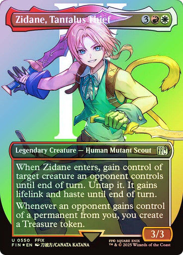 IMPORTABLE DUBAI-Zidane, Tantalus Thief (Borderless) (Surge Foil) FINAL FANTASY - Alternate Foil Variants Magic: The Gathering English Foil