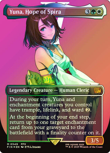 IMPORTABLE DUBAI-Yuna, Hope of Spira (Borderless) (Surge Foil) FINAL FANTASY - Alternate Foil Variants Magic: The Gathering English Foil