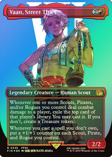 IMPORTABLE DUBAI-Vaan, Street Thief (Borderless) (Surge Foil) FINAL FANTASY - Alternate Foil Variants Magic: The Gathering English Foil