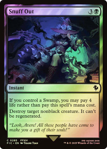 IMPORTABLE DUBAI-Snuff Out (Surge Foil) FINAL FANTASY Commander - Alternate Foil Magic: The Gathering English Foil