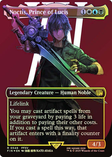 IMPORTABLE DUBAI-Noctis, Prince of Lucis (Borderless) (Surge Foil) FINAL FANTASY - Alternate Foil Variants Magic: The Gathering English Foil
