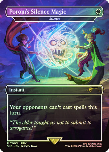 IMPORTABLE DUBAI-Silence (Porom's Silence Magic) (FINAL FANTASY) (Secret Lair) (#7003) (Borderless) Secret Lair Magic: The Gathering English Foil