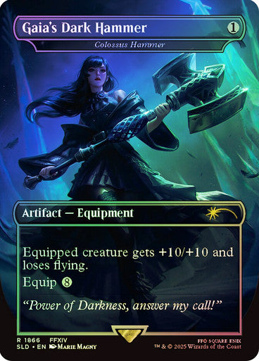 IMPORTABLE DUBAI-Colossus Hammer (Gaia's Dark Hammer) (FINAL FANTASY) (Secret Lair) (#1866) (Borderless) Secret Lair Magic: The Gathering English Foil