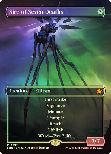 IMPORTABLE DUBAI-Sire of Seven Deaths (Borderless) Foundations - Variants Magic: The Gathering English Foil