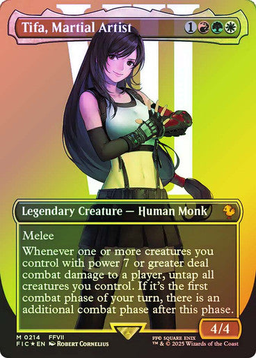 IMPORTABLE DUBAI-Tifa, Martial Artist (Borderless) (Surge Foil) FINAL FANTASY Commander - Alternate Foil Variants Magic: The Gathering English Foil