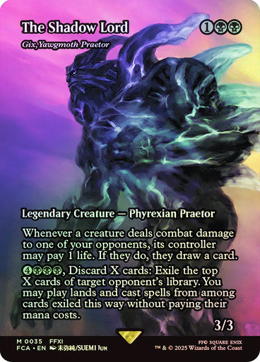 IMPORTABLE DUBAI-Gix, Yawgmoth Praetor (The Shadow Lord) (Borderless) FINAL FANTASY Through the Ages Magic: The Gathering English Foil