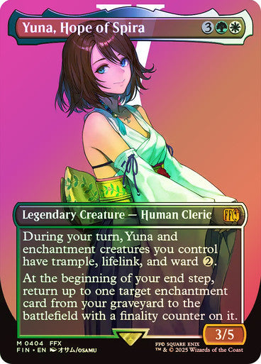 IMPORTABLE DUBAI-Yuna, Hope of Spira (#404) (Borderless) FINAL FANTASY - Variants Magic: The Gathering English Foil